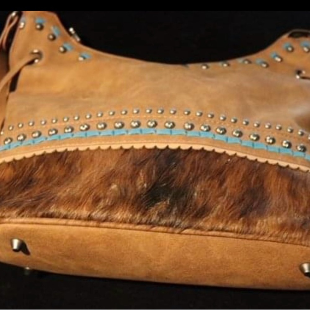 Trinity Ranch Brown and Cowhide Conceal/Carry Handbag